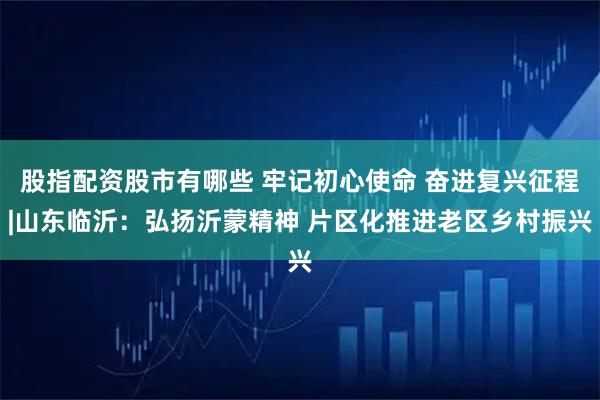 股指配资股市有哪些 牢记初心使命 奋进复兴征程|山东临沂：弘扬沂蒙精神 片区化推进老区乡村振兴